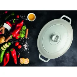 Cocotte En Fonte*CHASSEUR Cocotte en Fonte Ovale 33 cm Macadamia