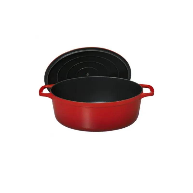 Cocotte En Fonte*CHASSEUR Cocotte en Fonte Ovale 29 cm Rubis