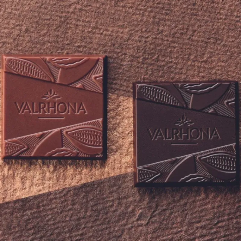 Chocolats À Offrir|Confiserie*VALRHONA Coffret 32 Carrés de Chocolats Noir et Lait Les Essentiels 160 g