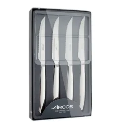 Couverts*ARCOS Coffret 4 Couteaux à Steak 11 cm Lame Crantée Acier Inoxydable