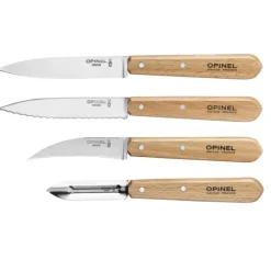 Couteau D'office|Eplucheurs, Dénoyauteur*OPINEL Coffret 3 Couteaux de Cuisine et un Eplucheur Les Essentiels