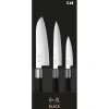 Couteau Santoku|Couteau Japonais*KAI Coffret 3 Couteaux Japonais Universel 10 cm Universel 15 cm et Santoku 16,5 cm Wasabi Black