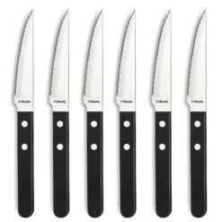 Couverts*AMEFA Coffret 6 Couteaux Steak Pizza Noir 21,5 cm