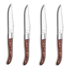 Couverts*AMEFA Coffret 4 Couteaux Steak Royal Steak Bois 22,5 cm
