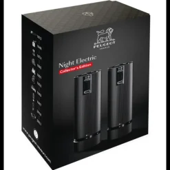 Moulin*PEUGEOT Coffret 2 Moulins Electriques Sel & Poivre Noir Mat 15 cm