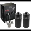 Moulin*PEUGEOT Coffret 2 Moulins Manuels Sel & Poivre Noir Mat 12 cm + Entonnoir