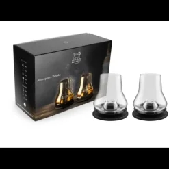 Verres*PEUGEOT Coffret 2 Verres à Whisky + 2 Socles Rafraichissants