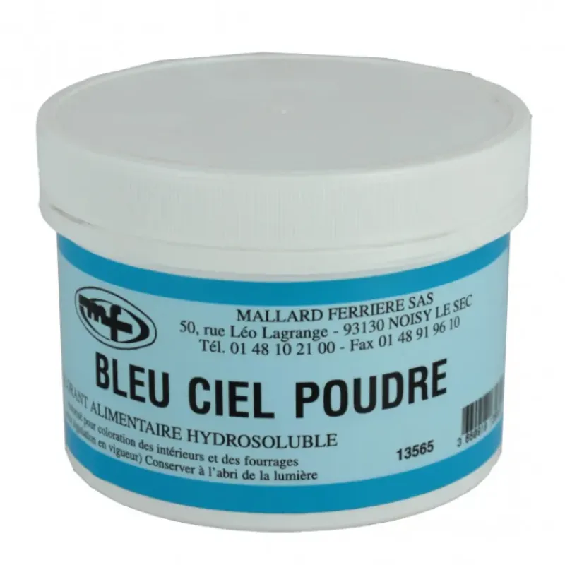 Colorants Alimentaires*MALLARD FERRIERE Colorant alimentaire Bleu Ciel E133 Poudre Hydrosoluble 100g