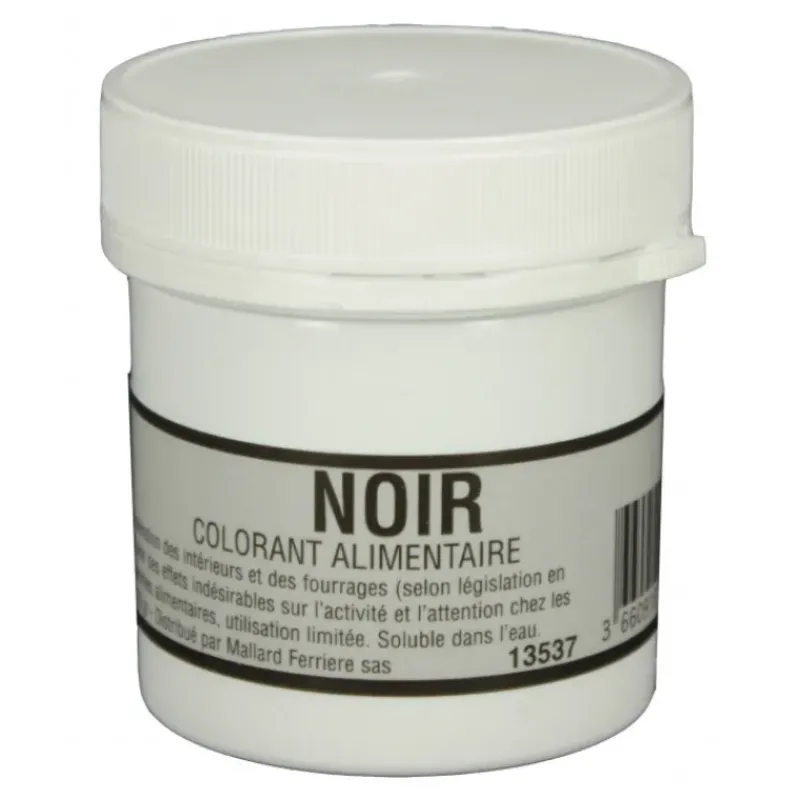 Colorants Alimentaires*MALLARD FERRIERE Colorant alimentaire Noir Charbon E153 Poudre Hydrosoluble 15g