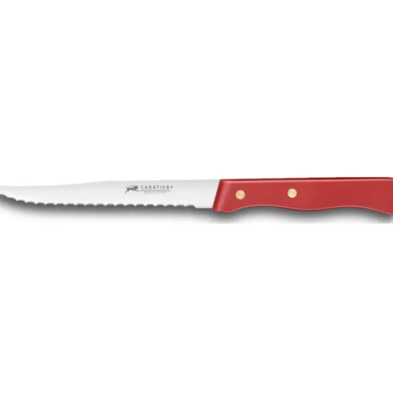 Couverts*SABATIER Couteau à Steak Cranté 11,5 cm Rouge