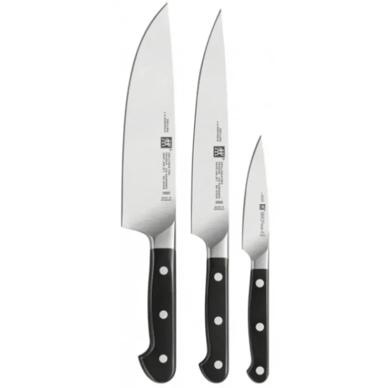 Couteau D'office*ZWILLING Couteau D'office 10 cm, Couteau de Chef 20 cm et Couteau Tranchelard 20 cm PRO