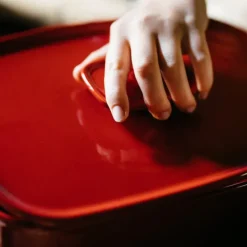 Couvercle De Cuisson*EMILE HENRY Couvercle Rectangulaire en Céramique pour Plat à Four 25 x 18 cm Grand Cru