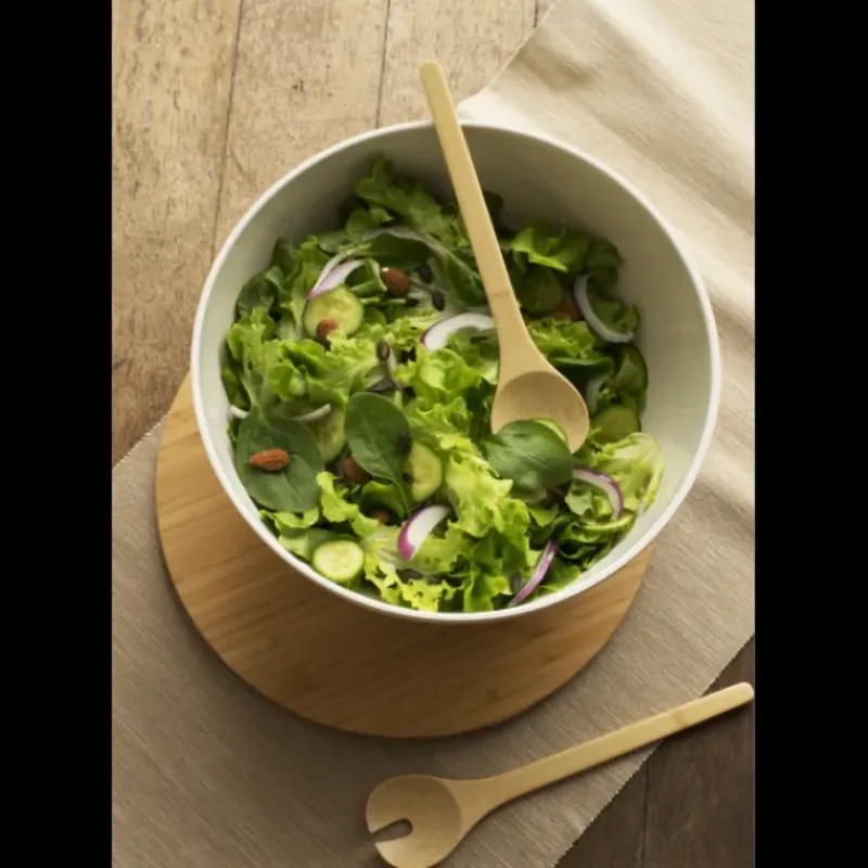 Couverts*PEBBLY Couverts à Salade en Bambou 27 cm