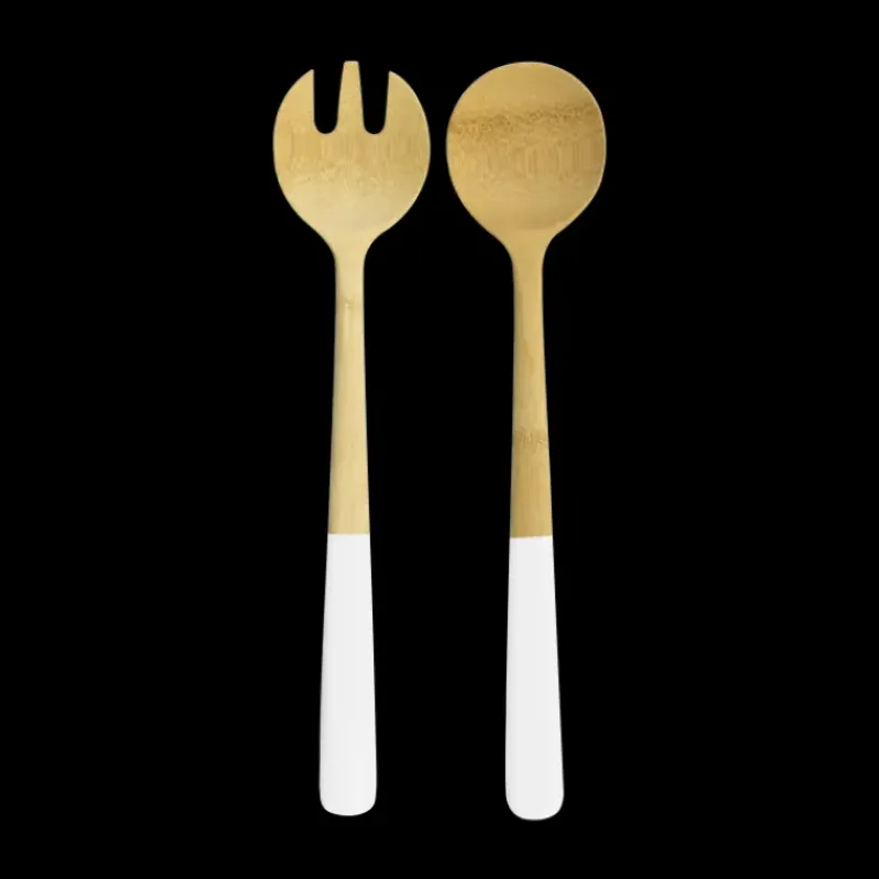 Couverts*PEBBLY Couverts à Salade en Bambou 31 cm