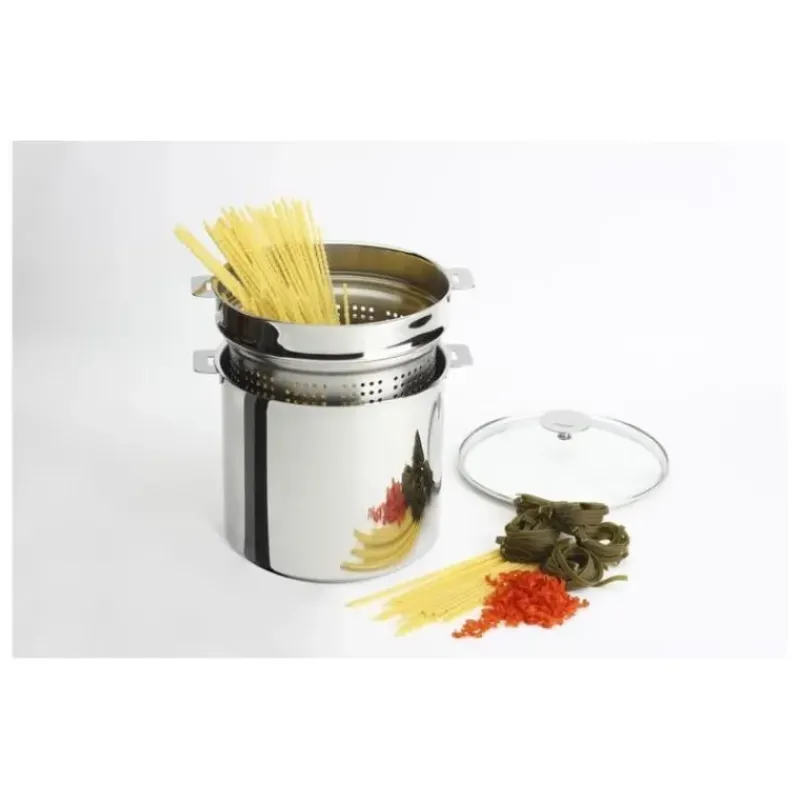 Casseroles*CRISTEL Cuiseur à Pâtes Mutine Ø 22 cm Manche Amovible Inox