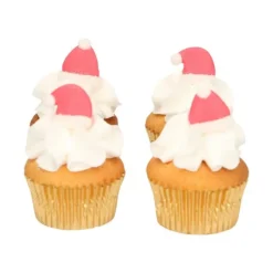 Décoration Comestible*FUNCAKES Décor en Sucre Bonnet de Père Noël (x8)