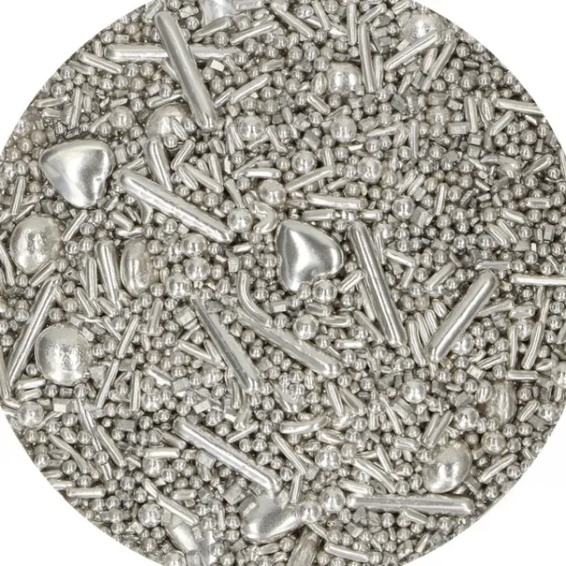 Décoration Comestible*FUNCAKES Décoration en Sucre Mélange Argenté 65 g