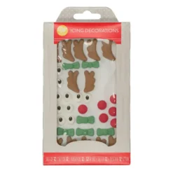 Décoration Comestible*WILTON Décoration Gâteau Noël Rennes en Glace Royale (x12)