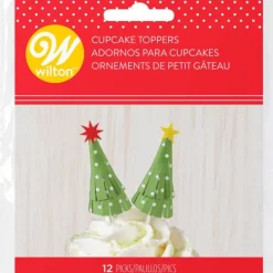 Décoration Gâteau*WILTON Décorations Sapins de Noël sur Piques (x12)
