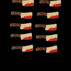 Décoration Comestible*FUNCAKES Décors Chocolat Blanc Couteaux Sanglants (x10)