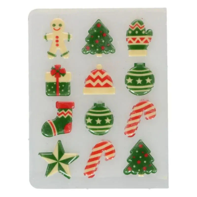 Décoration Comestible*FUNCAKES Décors Chocolat Blanc Figures de Noël (x12)