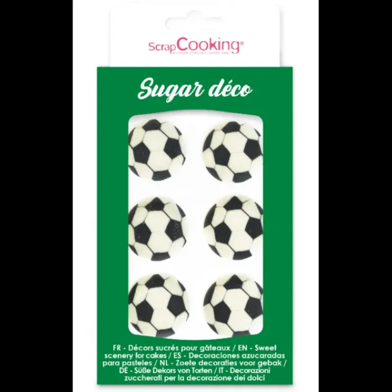 Décoration Comestible*SCRAPCOOKING Décors en Sucre Ballons de Foot (x6)