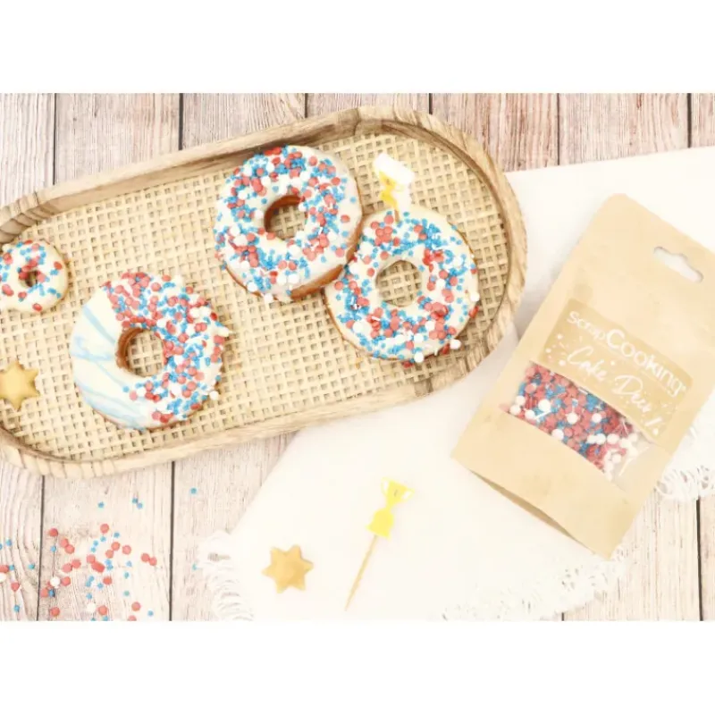 Décoration Comestible*SCRAPCOOKING Décors en Sucre Bleu Blanc Rouge 50 g