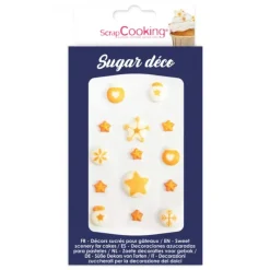 Décoration Comestible*SCRAPCOOKING Décors en Sucre Déco Dorée (x14)