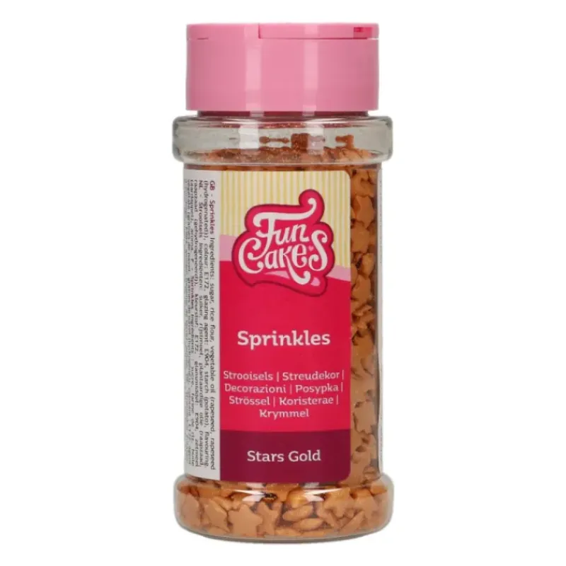 Décoration Comestible*FUNCAKES Décors en Sucre Étoiles Or 60 g