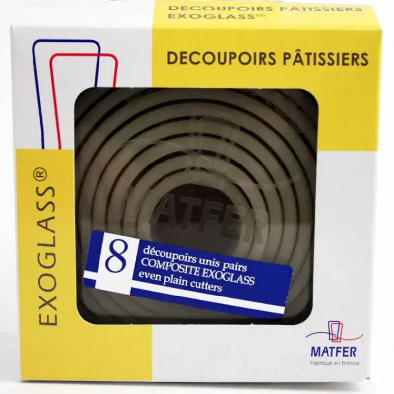 Emporte Pièce - Découpoir Pâtisserie*MATFER Découpoirs ronds unis pairs Exoglass (Boîte de 8)