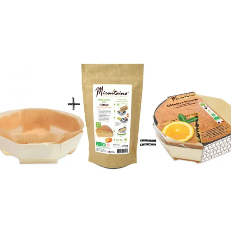 Produits Bio|Préparation Pâtisserie*MIRONTAINE DLUO Courte Préparation Bio Gâteau à l'Orange + Moule en Bois