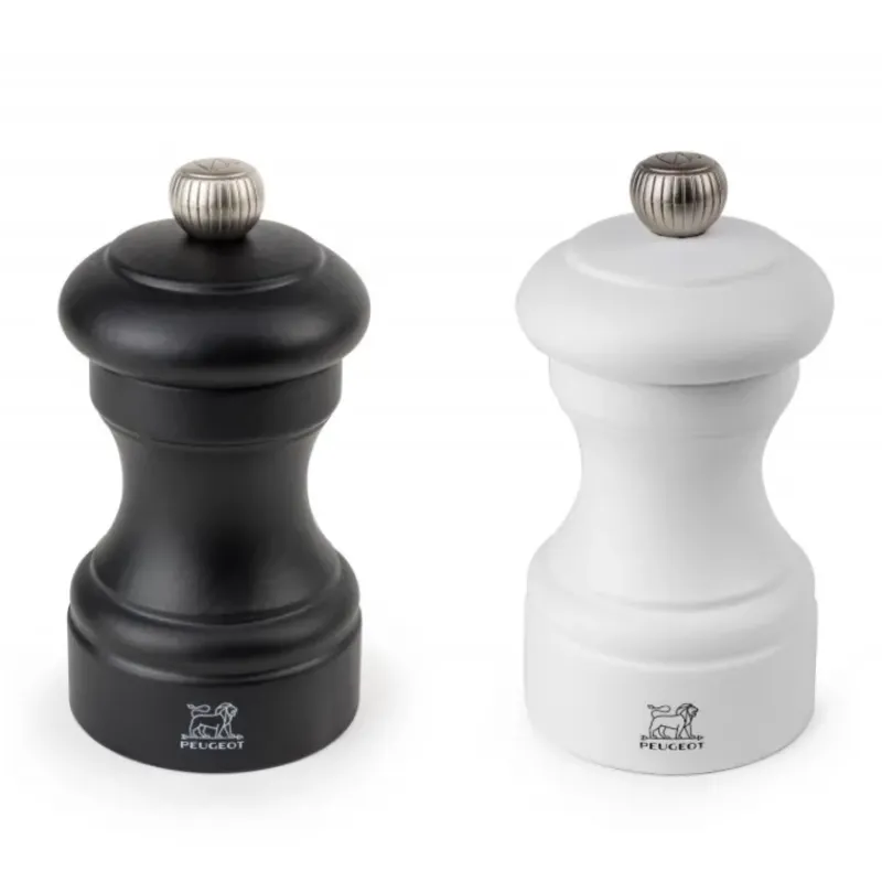 Moulin*PEUGEOT Duo Moulin à Poivre et à Sel Bistro 10 cm Noir et Blanc