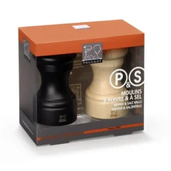 Moulin*PEUGEOT Duo Moulin à Poivre et à Sel Bistro 10 cm Chocolat et Naturel