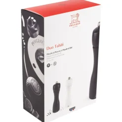 Moulin*PEUGEOT Duo Moulin à Poivre et à Sel Tahiti 20 cm Noir et Blanc