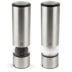 Moulin*PEUGEOT Duo Moulin à Poivre et Sel Electrique Elis Sense U'Select 20 cm Inox
