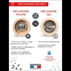 Moulin*PEUGEOT Duo Moulin à Poivre et Sel Tahiti Feu 15 cm