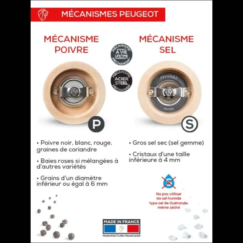 Moulin*PEUGEOT Duo Moulin à Poivre et Sel Tahiti Feu 15 cm