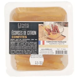 Fruits Confits*PATISDECOR Ecorces Citron Confites en Lamelles 145 g Patisdécor