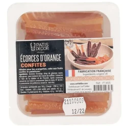 Fruits Confits*PATISDECOR Ecorces Oranges Confites en Lamelles 145 g Patisdécor