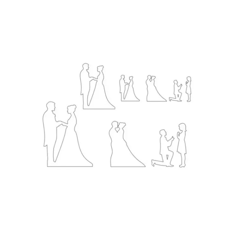 Emporte Pièce - Découpoir Pâtisserie*CUISINEADDICT Emporte Pièce Silhouettes Mariés H.12.5 cm (x7)