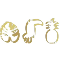 Emporte Pièce - Découpoir Pâtisserie*SCRAPCOOKING Emporte-Pièces Toucan, Ananas, Feuille Tropicale Inox x3