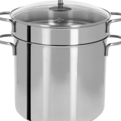 Marmites*CRISTEL Ensemble Cuiseur à Pâtes Mutine Ø 22 cm Manche Fixe Inox