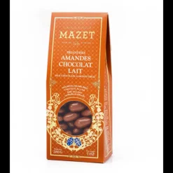 Chocolats À Offrir|Confiserie*MAZET Etui Pincé Friandises Amandes Chocolat Lait 200 g