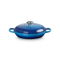 Faitout*LE CREUSET Faitout Azur en Fonte avec Intérieur Sable 30 cm Signature
