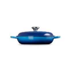 Faitout*LE CREUSET Faitout Azur en Fonte avec Intérieur Sable 30 cm Signature