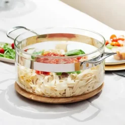 Faitout*MASTRAD Faitout en Verre avec Couvercle 20 x H 11 cm Belissam