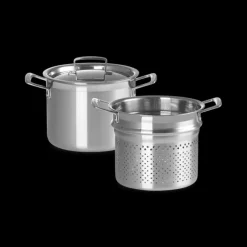 Faitout*LE CREUSET Faitout Inox 20 cm avec Panier Vapeur