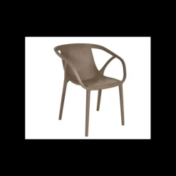 Mobilier Terrasse Restaurant*EZPELETA Fauteuil en Polypropylène effet Chevrons Hop Taupe