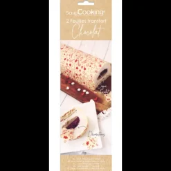 Décoration Comestible*SCRAPCOOKING Feuilles de Transfert Chocolat Noël (x2)