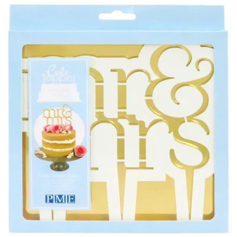 Décoration Gâteau*PME FIN DE SERIE Découpoir Cake Topper Mr & Mrs Moderne 16,5 x 15 cm